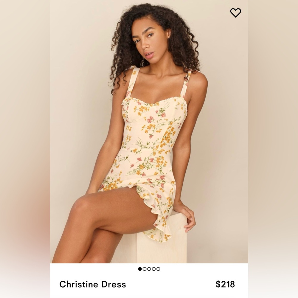 Reformation Christine Dress - Size:4 - Peach Floral